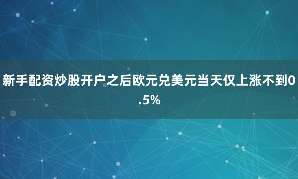 新手配资炒股开户之后欧元兑美元当天仅上涨不到0.5%